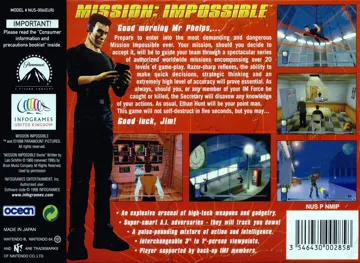 Mission - Impossible (Europe) box cover back